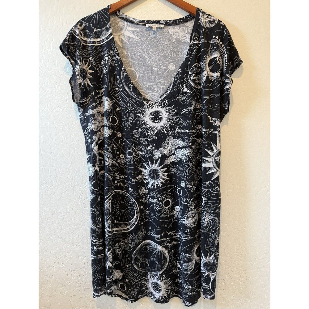Johnny Was Peruvian Pima Cotton Modal Tunic Dress Medium Celestial Witchy Tarot